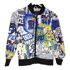 Born Fly Jacket Youth Small 8 Windbreaker Bomber Cartoon Flashy Fun Girl Boy T27